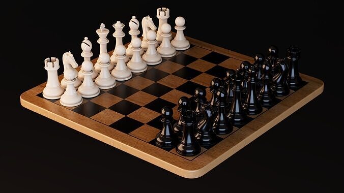 Chess Board with Chair and Table 3D model 6