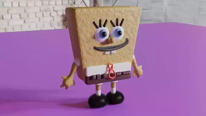 SpongeBob Low-poly 3D model