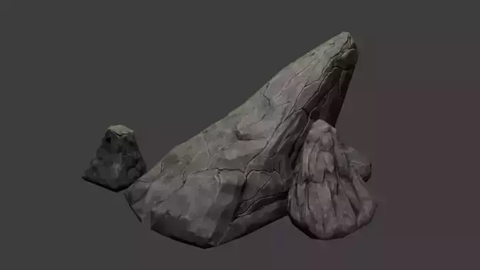 stylized stone low poly