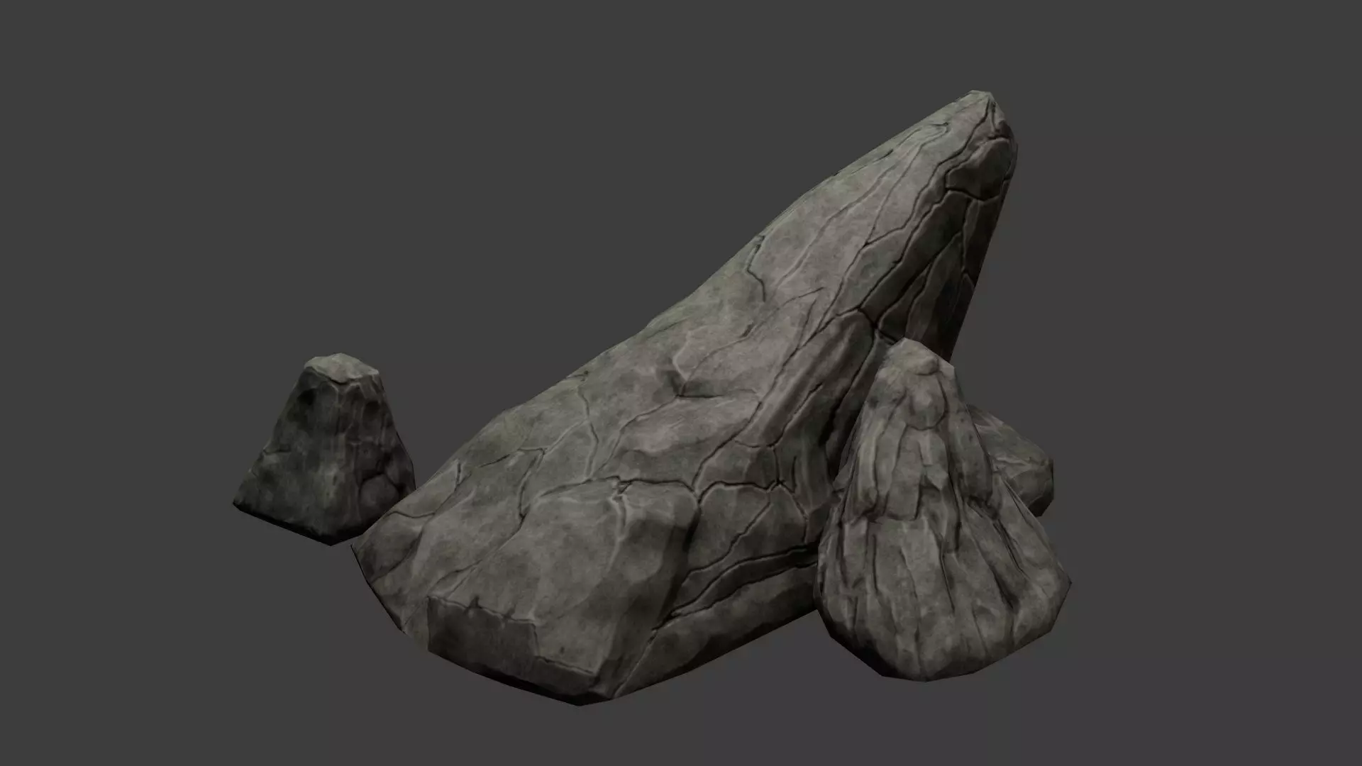 stylized stone low poly Low-poly 3D model_0