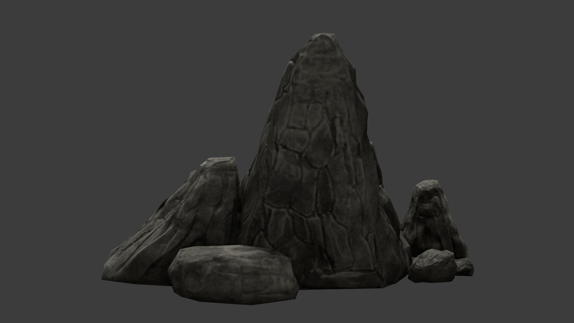 stylized stone low poly Low-poly 3D model_2