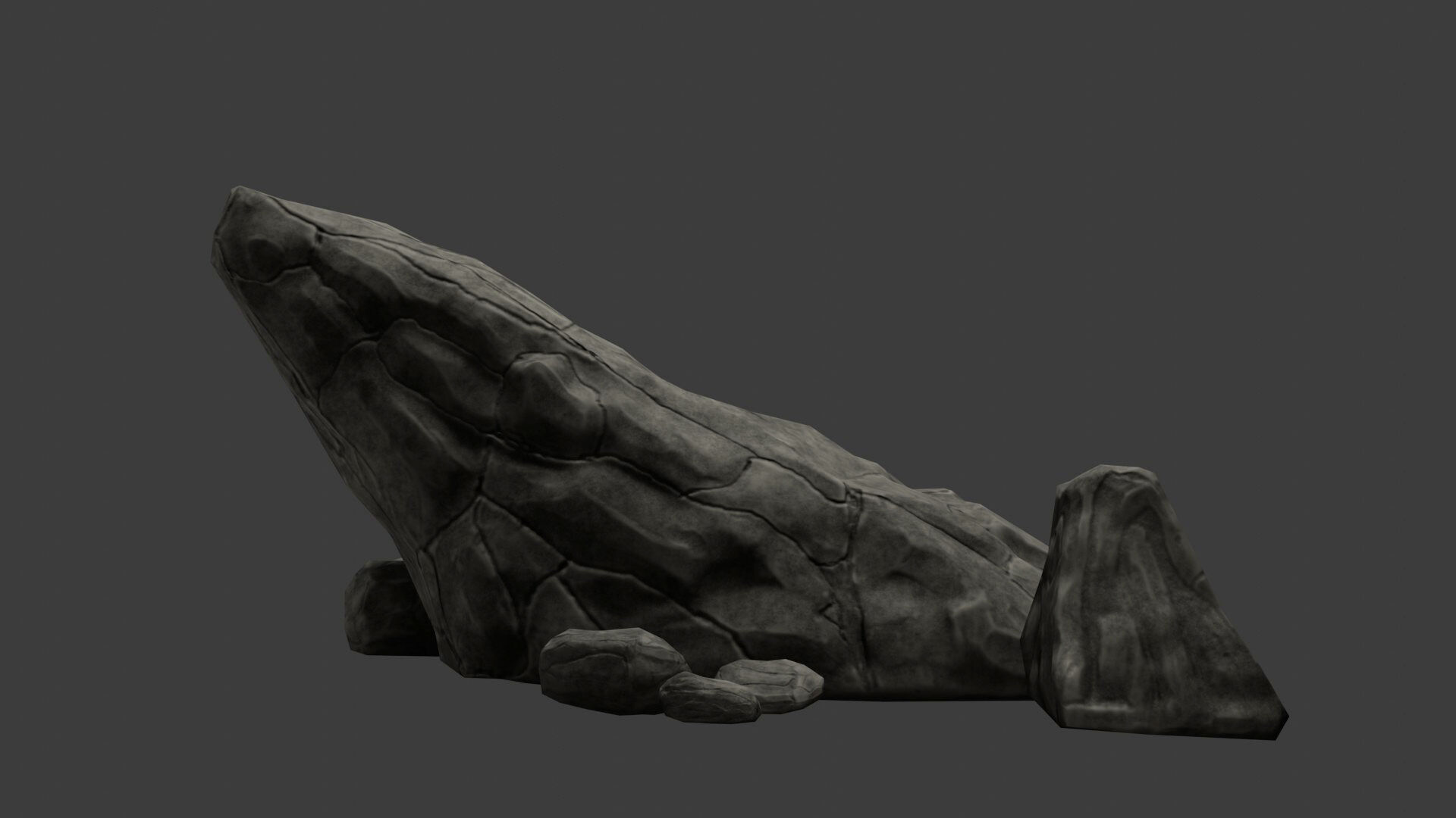 stylized stone low poly Low-poly 3D model_4