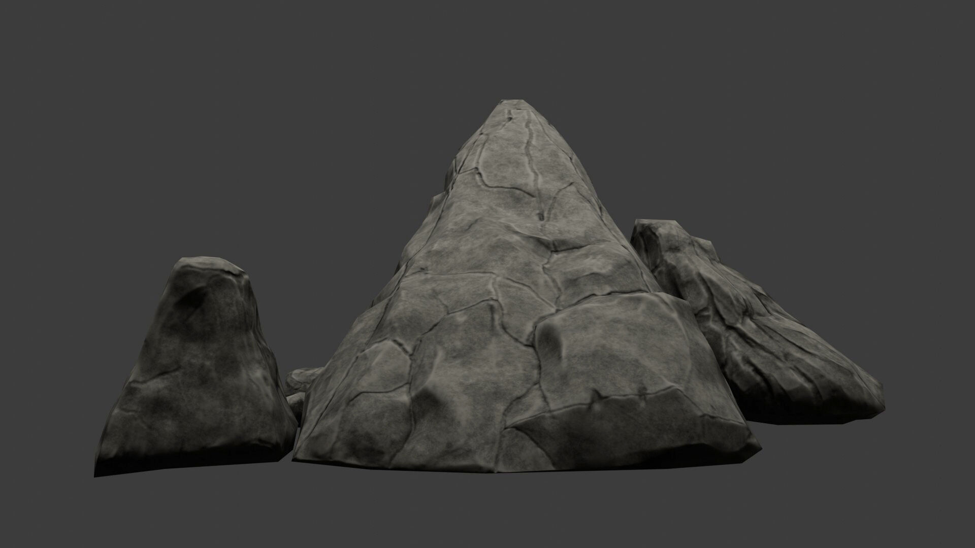stylized stone low poly Low-poly 3D model_5