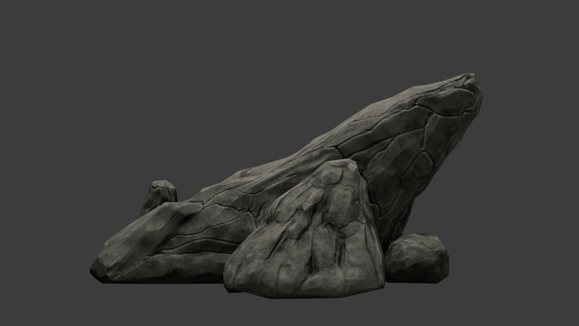 stylized stone low poly Low-poly 3D model_3
