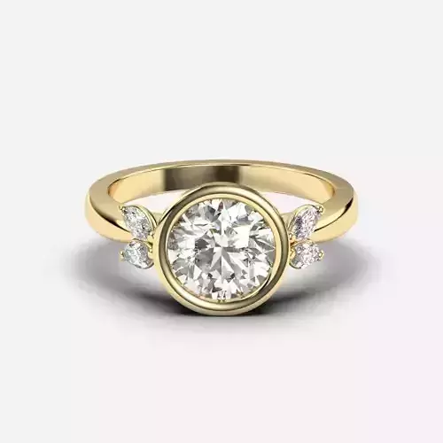 Round Diamond Bezel Setting Solitaire Diamond Ring