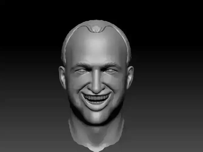 Realistic Man Smiley Head 3D Model