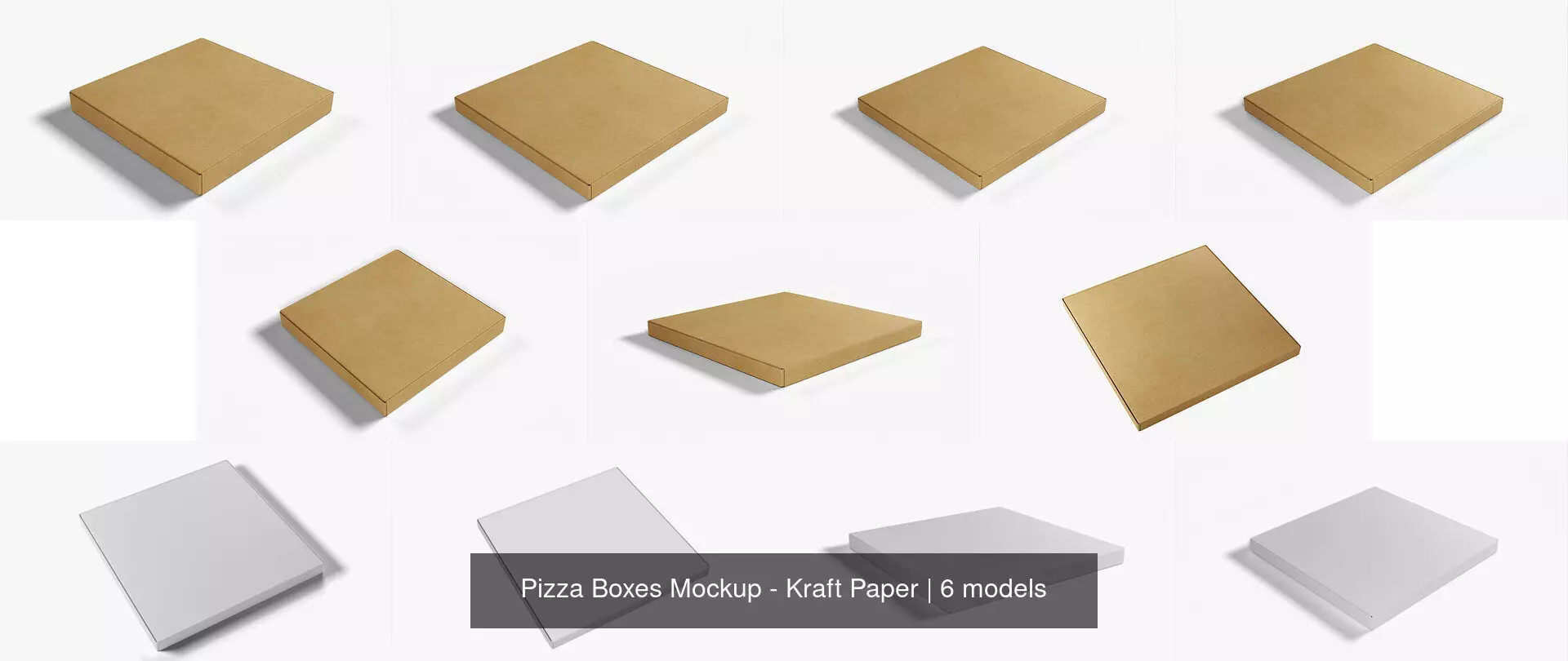 Pizza Boxes Mockup - Kraft Paper 3D Model Collection_13