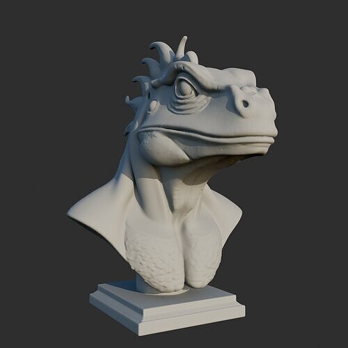 Iguana Head Bust 3D STL Printable - 3D Model STL 3D print model