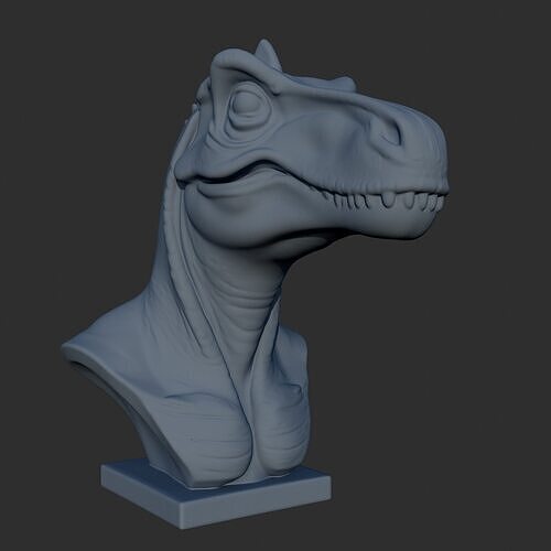 Majungasaurus Head Bust 3D STL Printable - 3D Model STL 3D print model