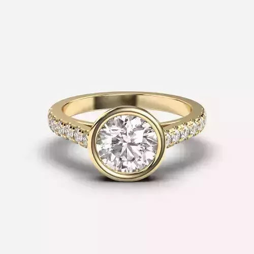 Round Diamond Bezel Setting Solitaire Diamond Ring