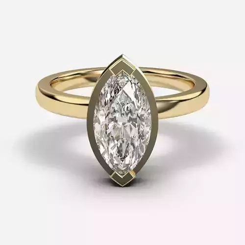 Marquise Diamond Bezel Setting Solitaire Diamond Ring