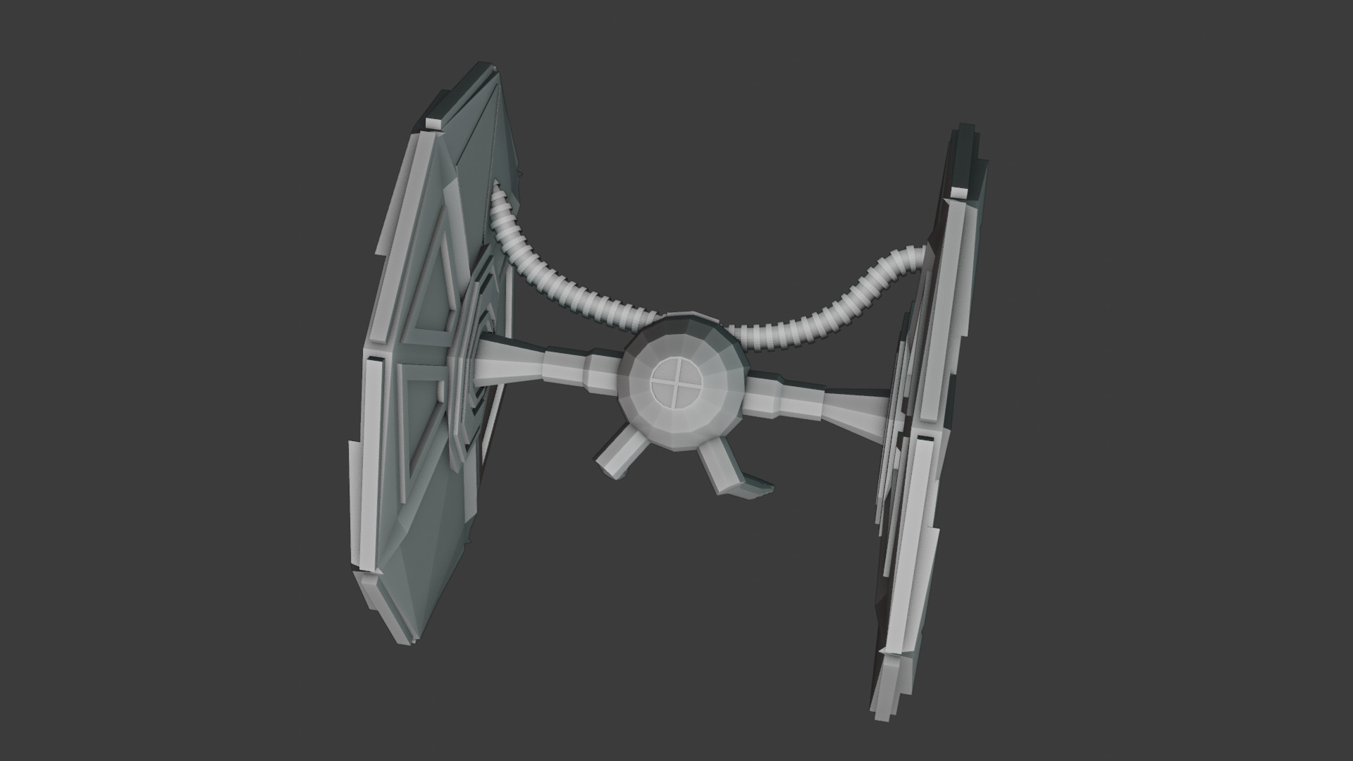 Custom Star wars Tie fighter Low-poly 3D model_4