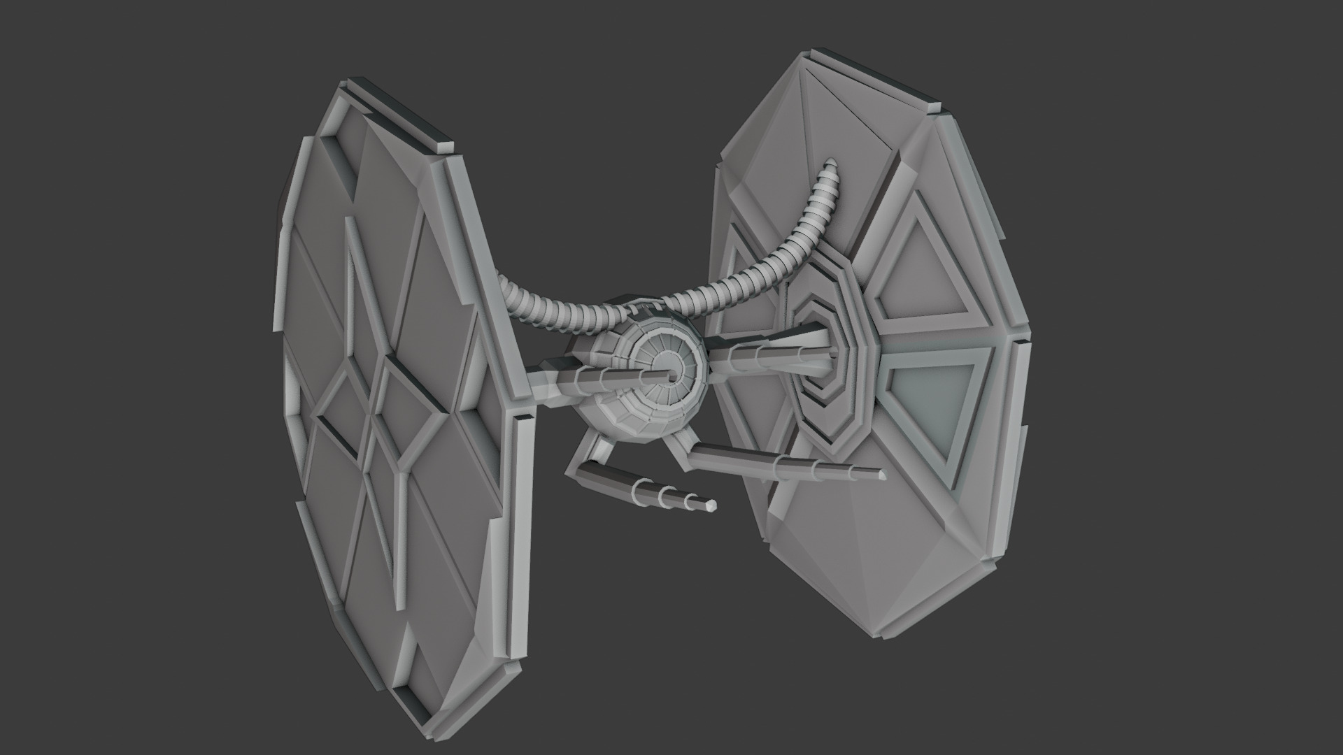 Custom Star wars Tie fighter Low-poly 3D model_2