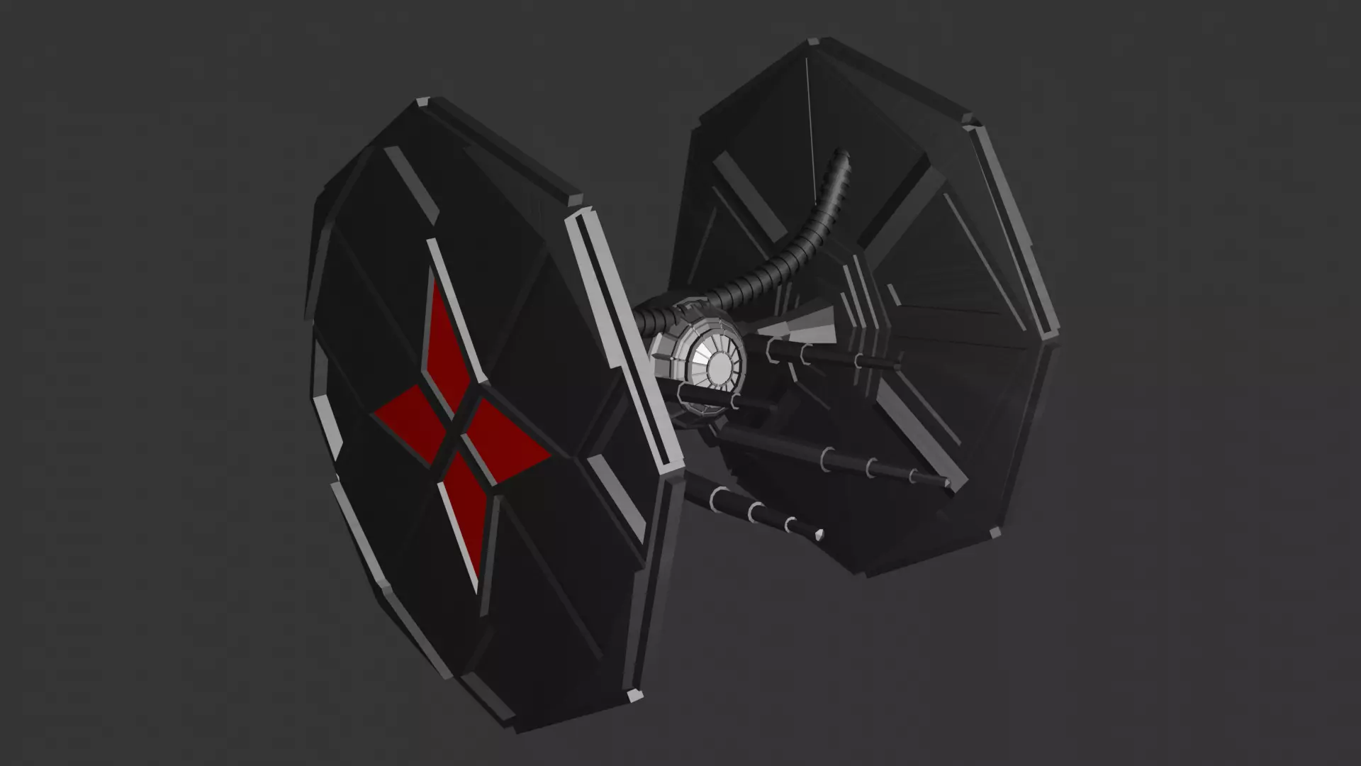 Custom Star wars Tie fighter Low-poly 3D model_0