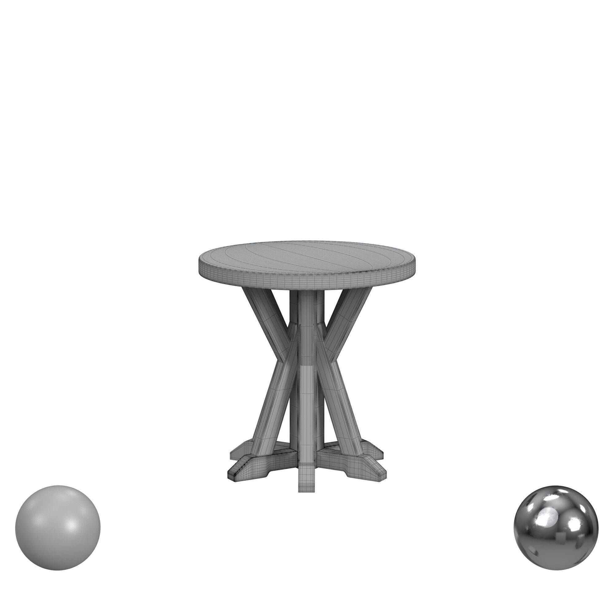 Roslyn County Round Lamp Table 3D model_3