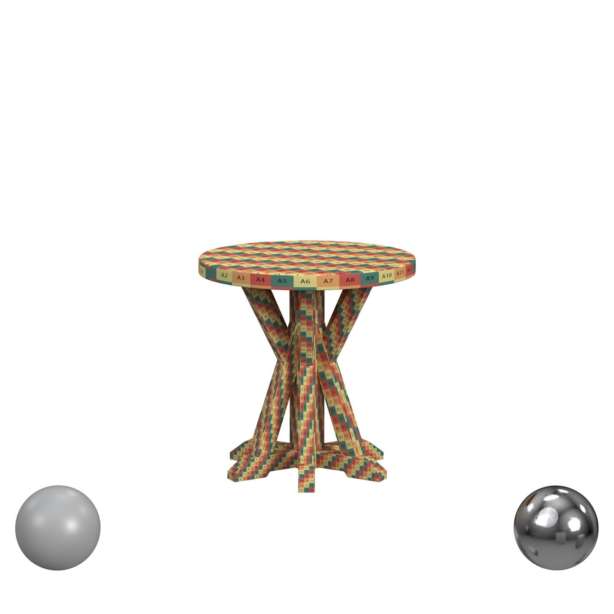 Roslyn County Round Lamp Table 3D model_2