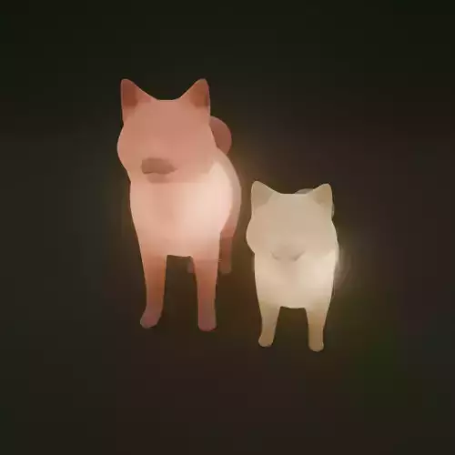 Indirect lighting of Shiba Inu and Mame shiba