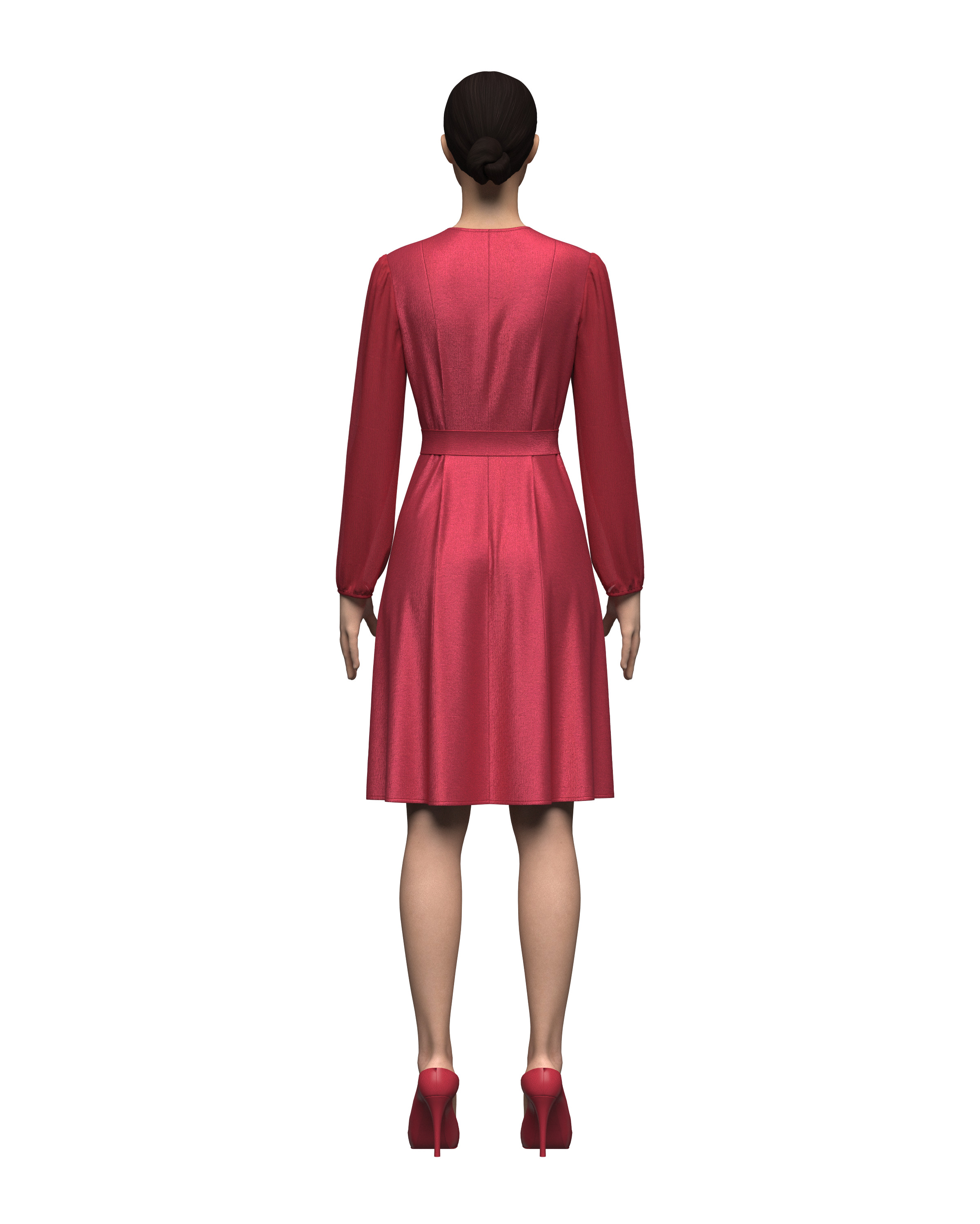 Female Princess Dress 3D model_8