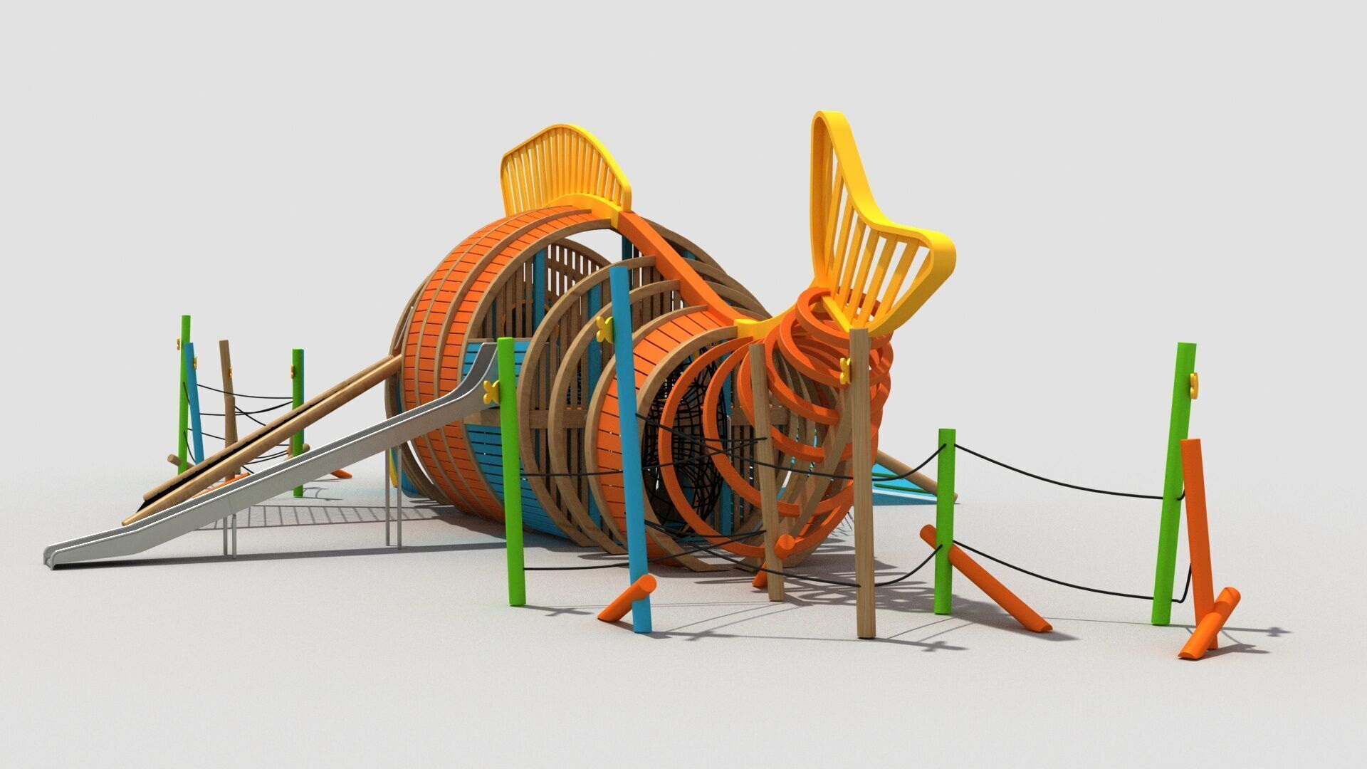 Fish themed playground combination 3D model_8