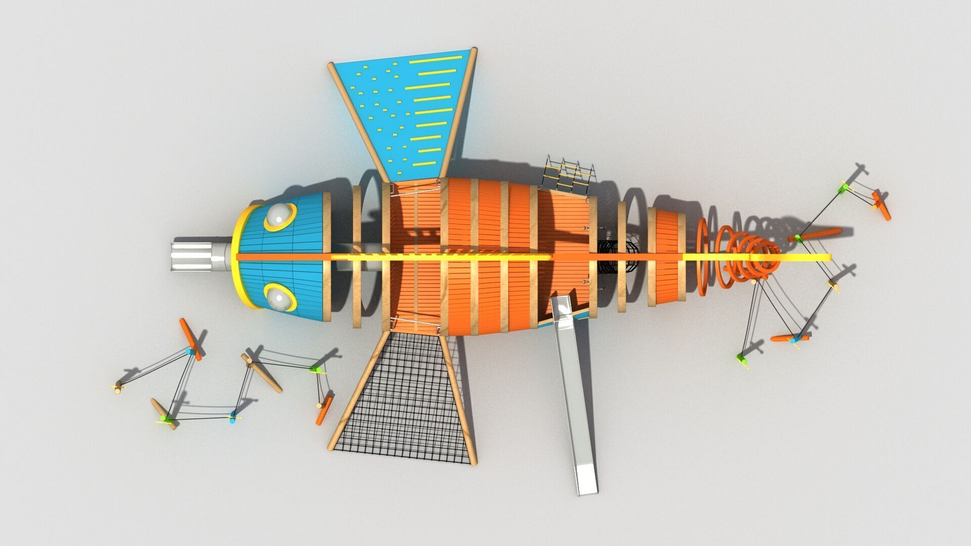 Fish themed playground combination 3D model_6