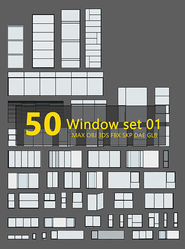 Window Collection 01 - 50 Pieces 3D model