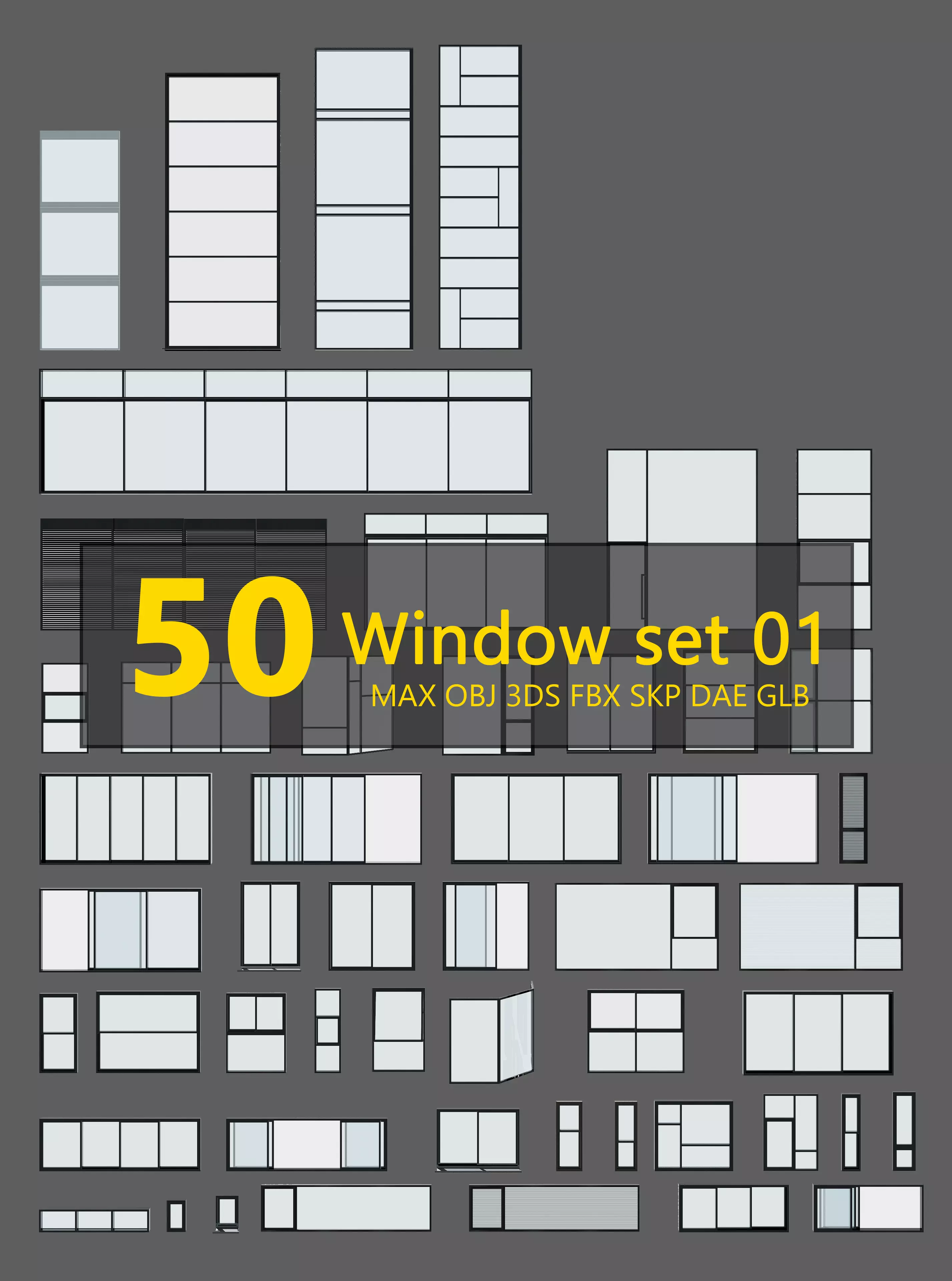 Window Collection 01 - 50 Pieces 3D model_0