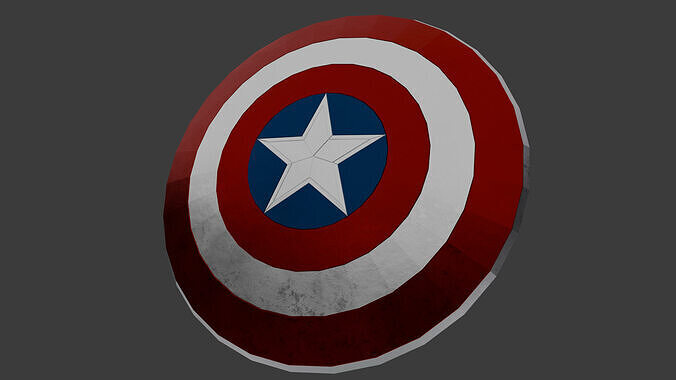 Captain America Shield Free low-poly 3D model