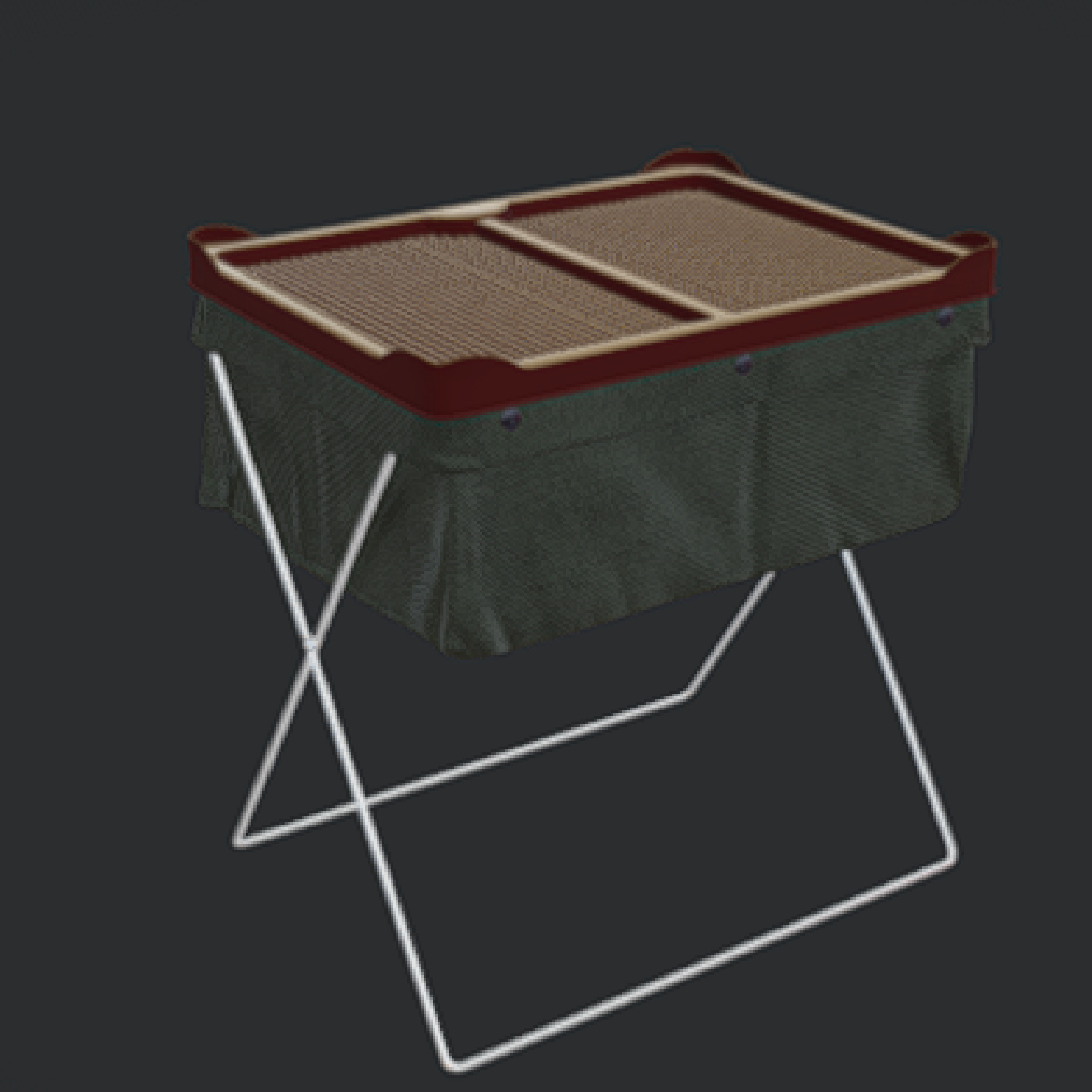 Collapsible Laundry Hamper Low-poly 3D model_2