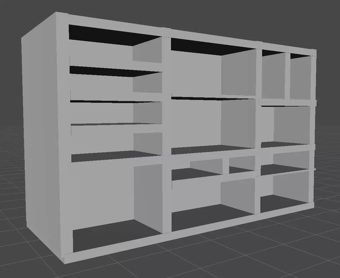 bookshelf Free 3D model_0