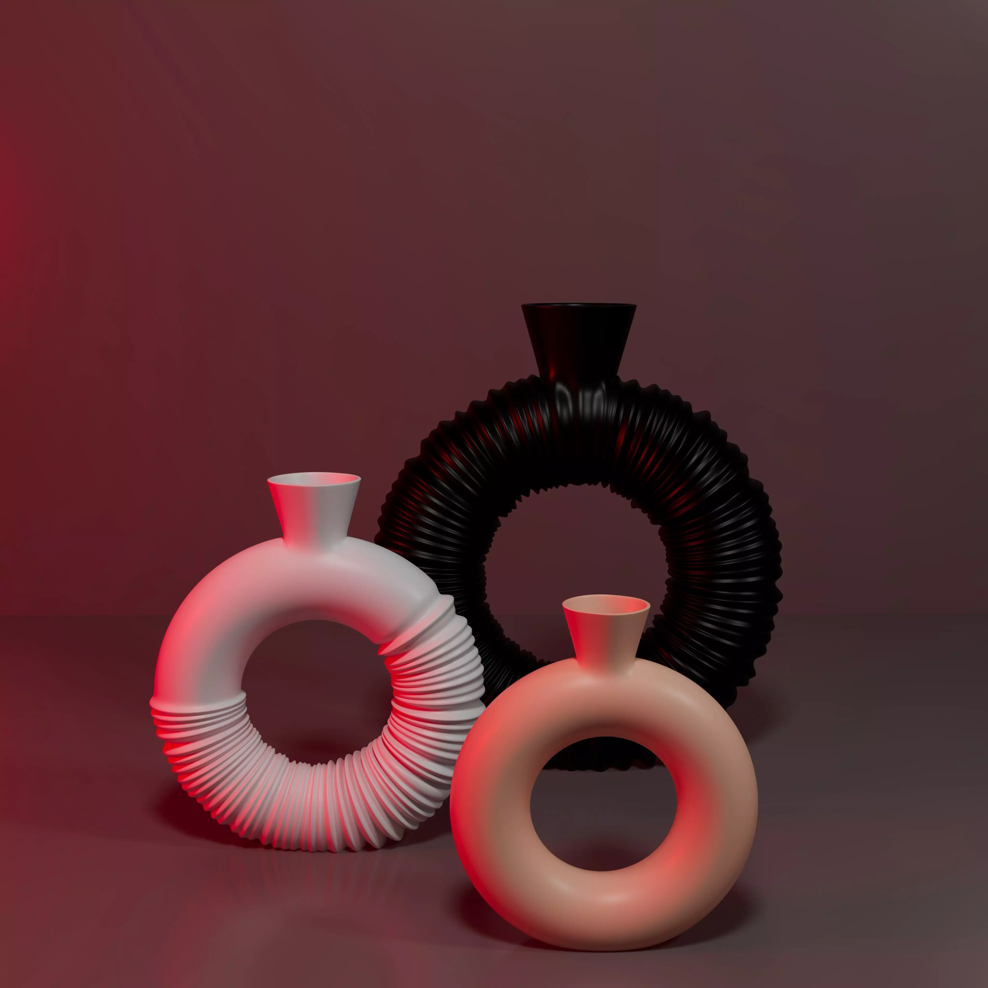 3D Printable Flower Vase Trio - Unique Designs for Every Style 3D print model_0