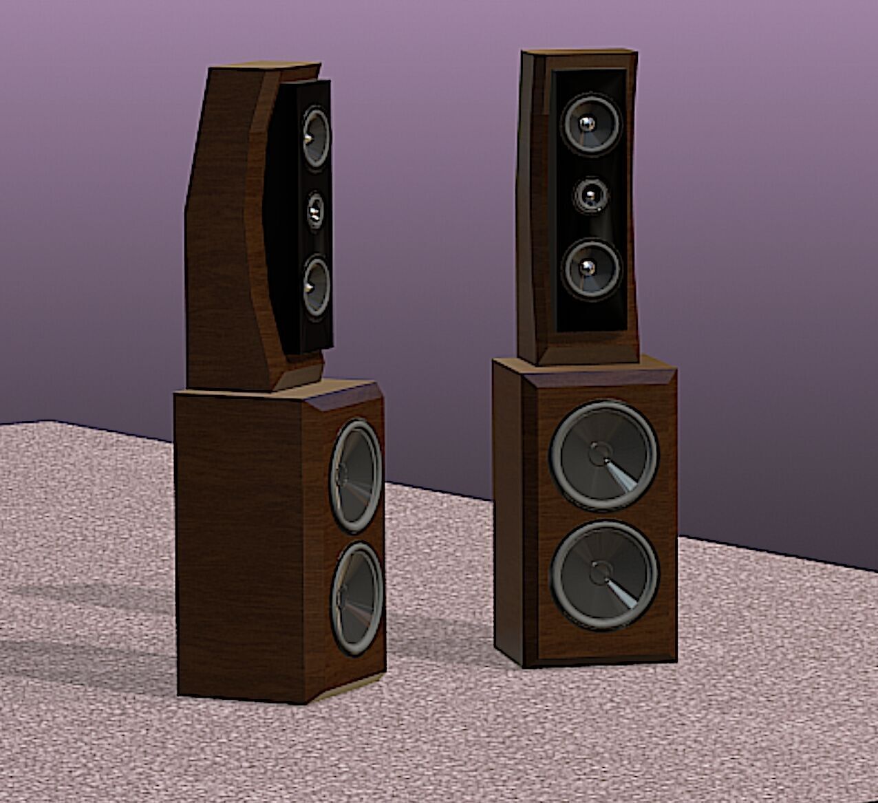 PBN Audio Xmax Speaker System - Mid Poly 3D Model 3D model_7