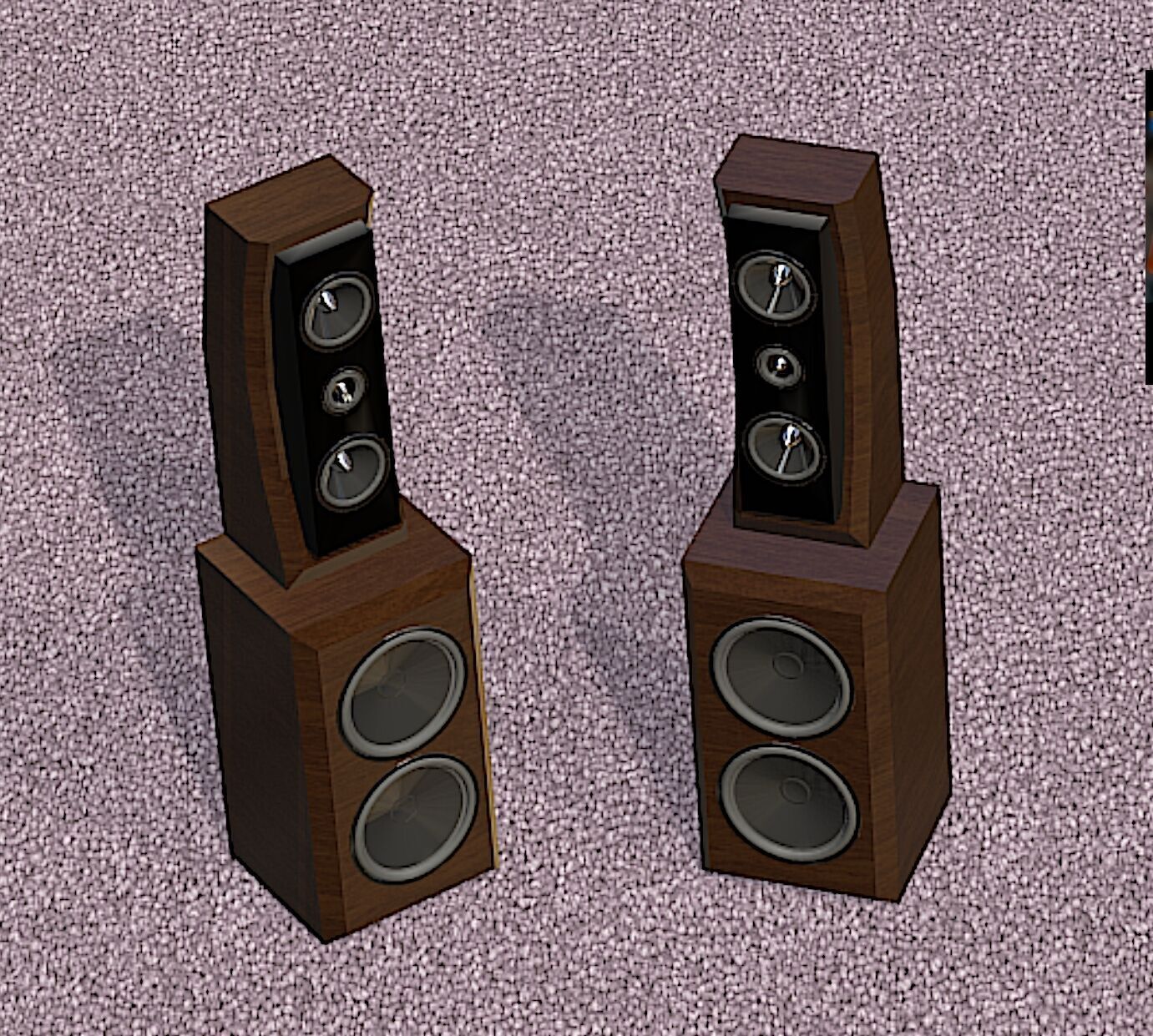 PBN Audio Xmax Speaker System - Mid Poly 3D Model 3D model_9
