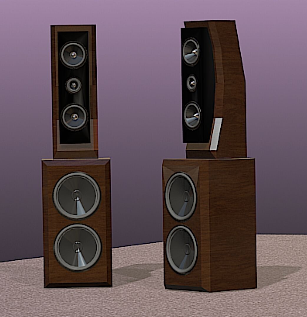 PBN Audio Xmax Speaker System - Mid Poly 3D Model 3D model_1