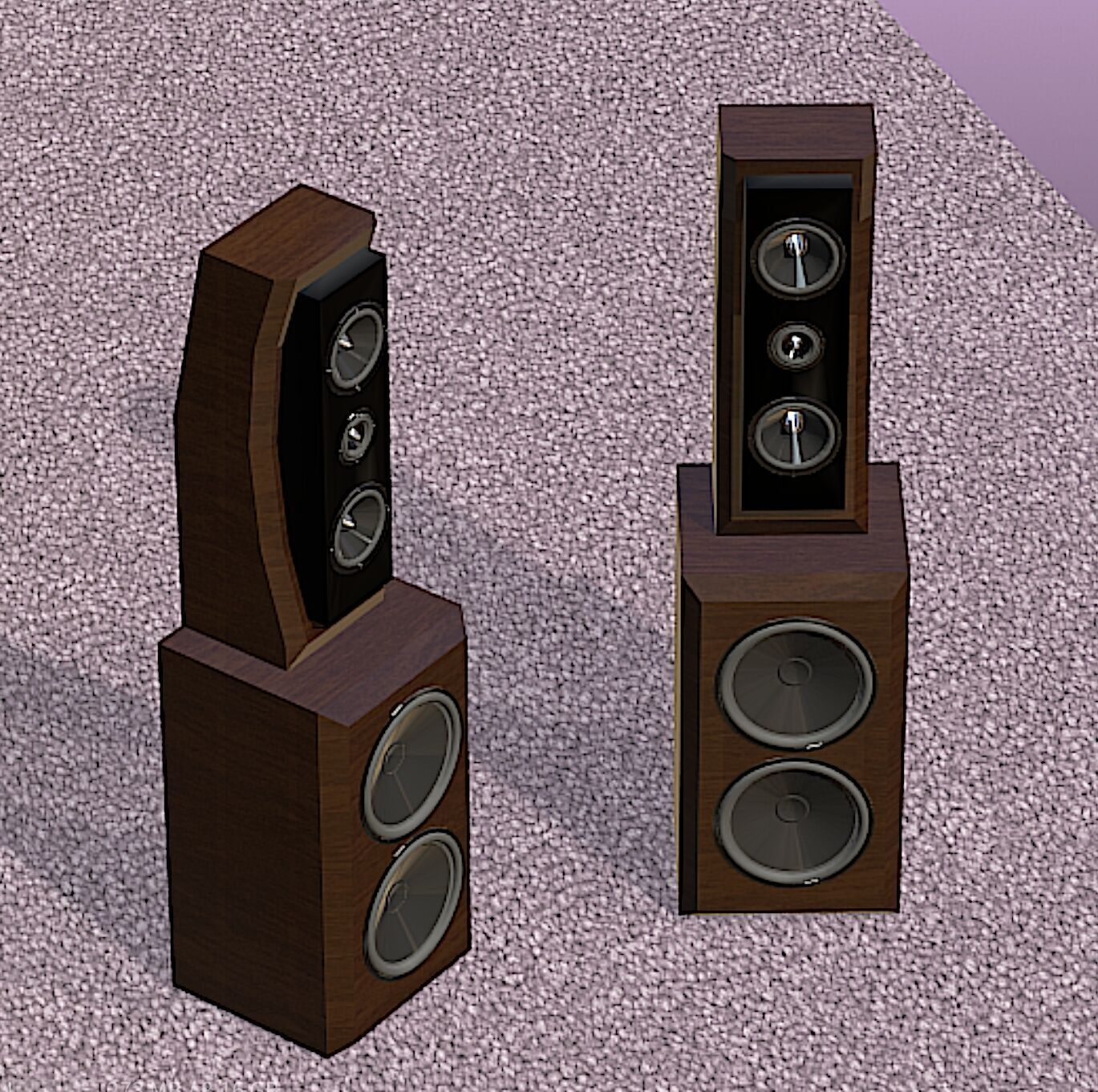 PBN Audio Xmax Speaker System - Mid Poly 3D Model 3D model_8