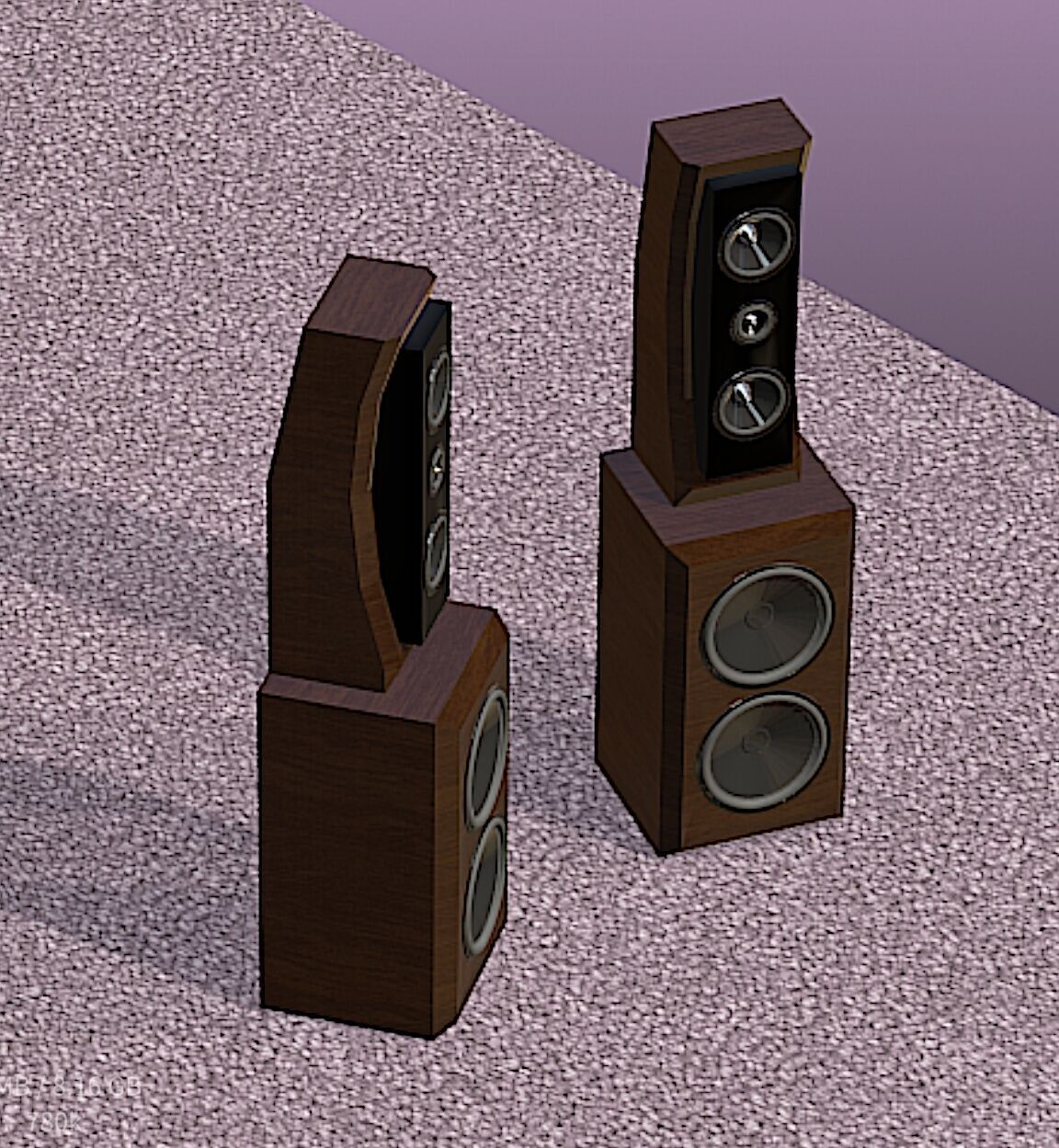 PBN Audio Xmax Speaker System - Mid Poly 3D Model 3D model_16