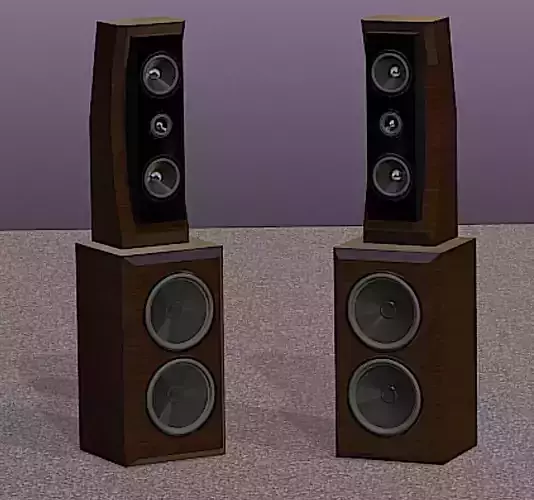 PBN Audio Xmax Speaker System - Mid Poly 3D Model 3D model