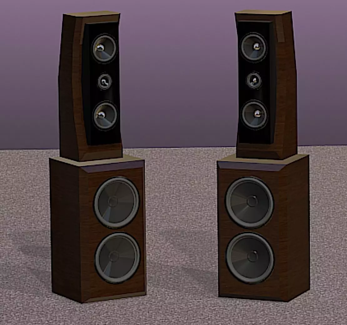 PBN Audio Xmax Speaker System - Mid Poly 3D Model 3D model_0
