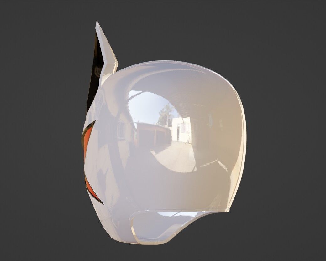 Power Rangers Dino Thunder White Ranger Abarekiller V2 Helmet  3D print model_3