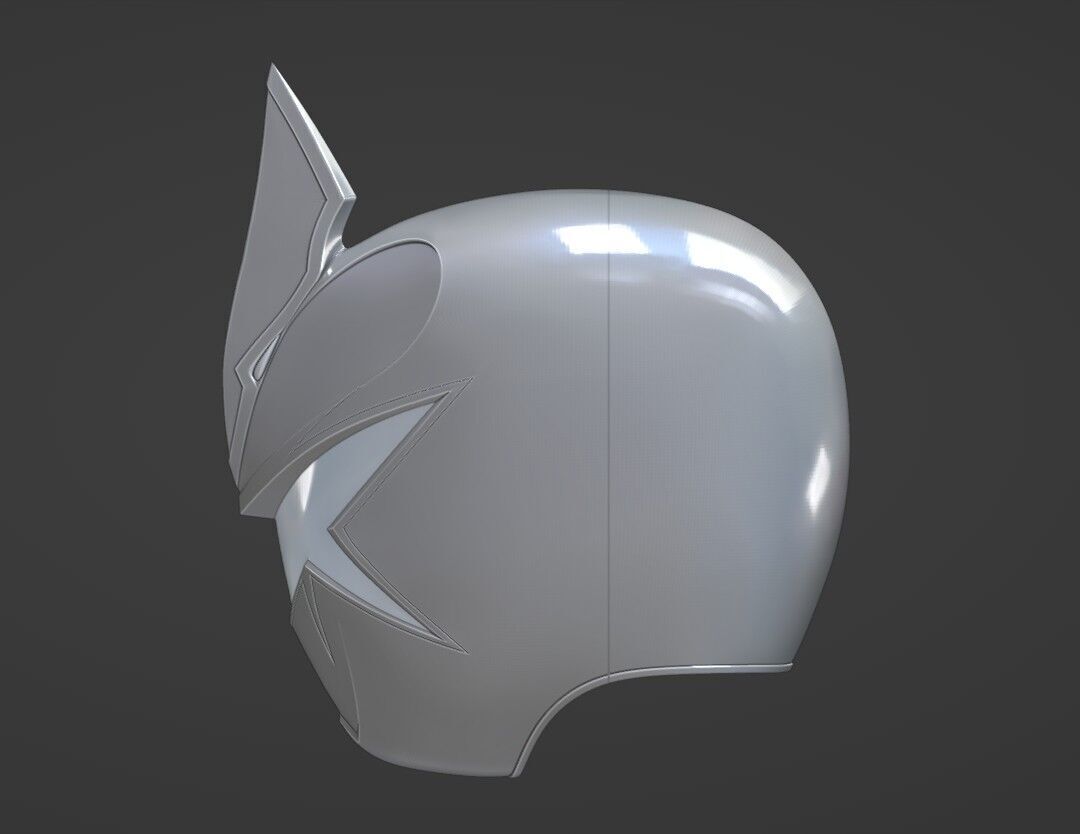 Power Rangers Dino Thunder White Ranger Abarekiller V2 Helmet  3D print model_7