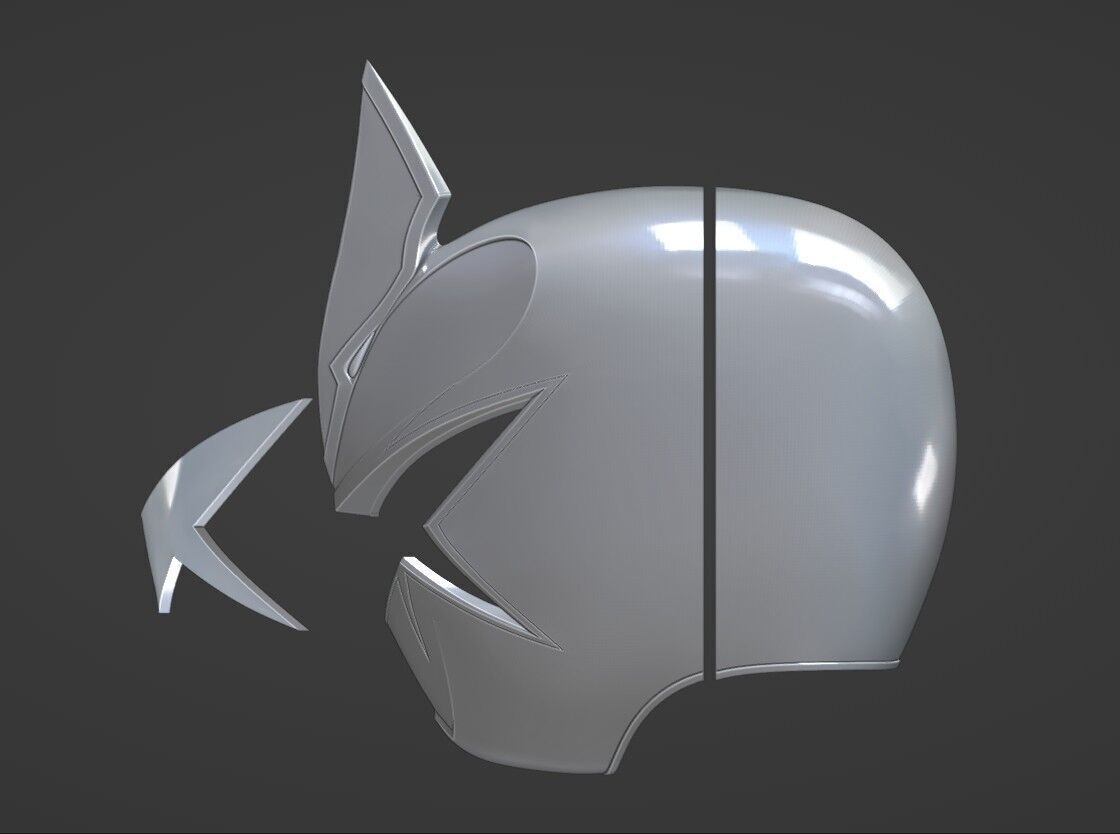 Power Rangers Dino Thunder White Ranger Abarekiller V2 Helmet  3D print model_8