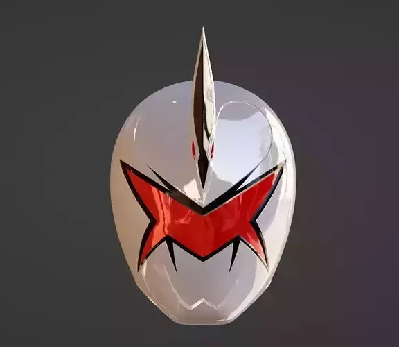 Power Rangers Dino Thunder White Ranger Abarekiller V2 Helmet  3D print model