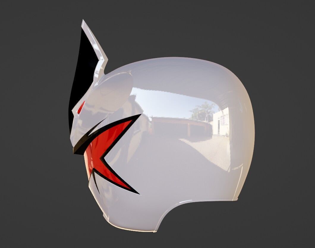 Power Rangers Dino Thunder White Ranger Abarekiller V2 Helmet  3D print model_2