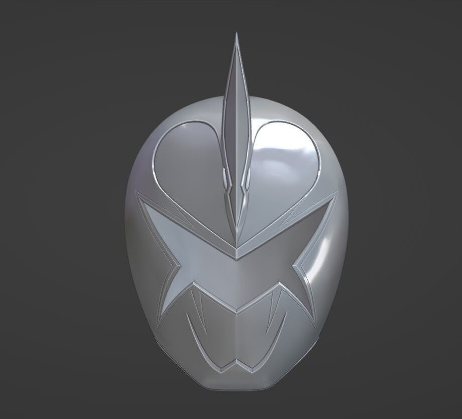 Power Rangers Dino Thunder White Ranger Abarekiller V2 Helmet  3D print model_5