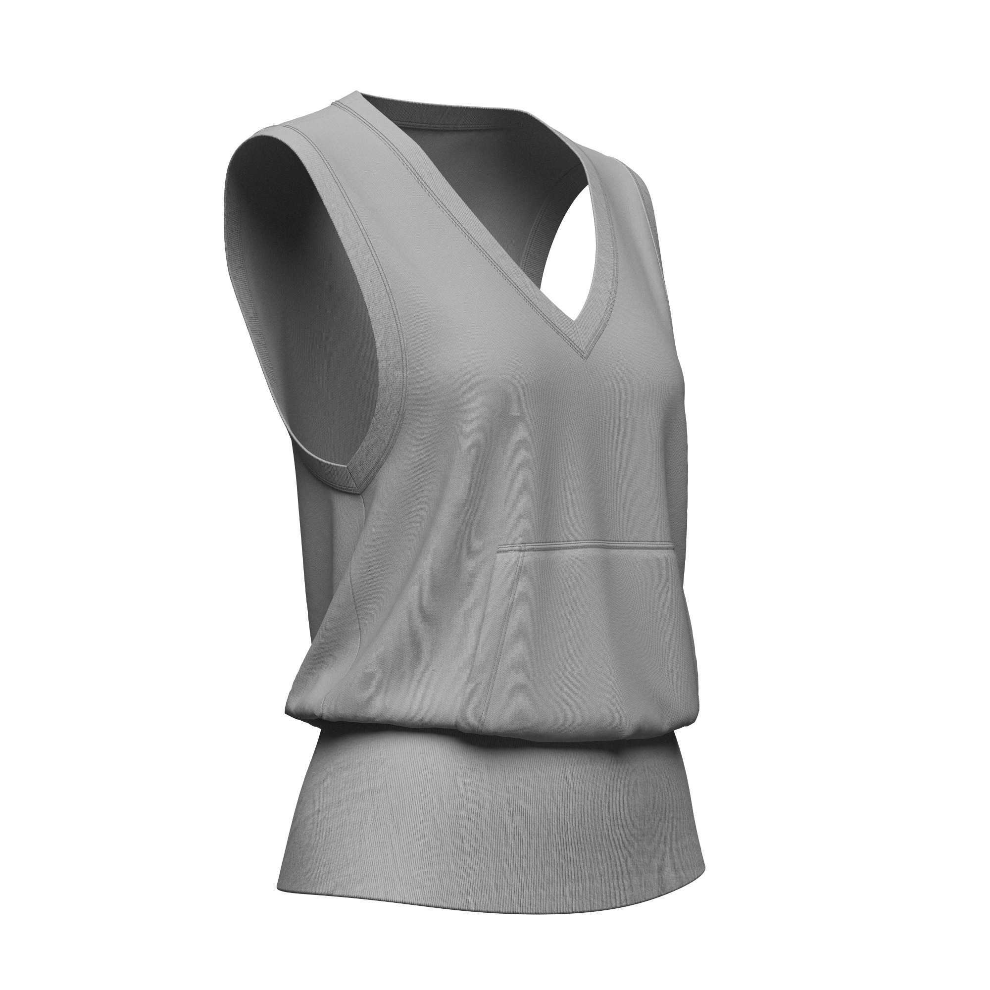 Female Sweat Vest 3D model_5