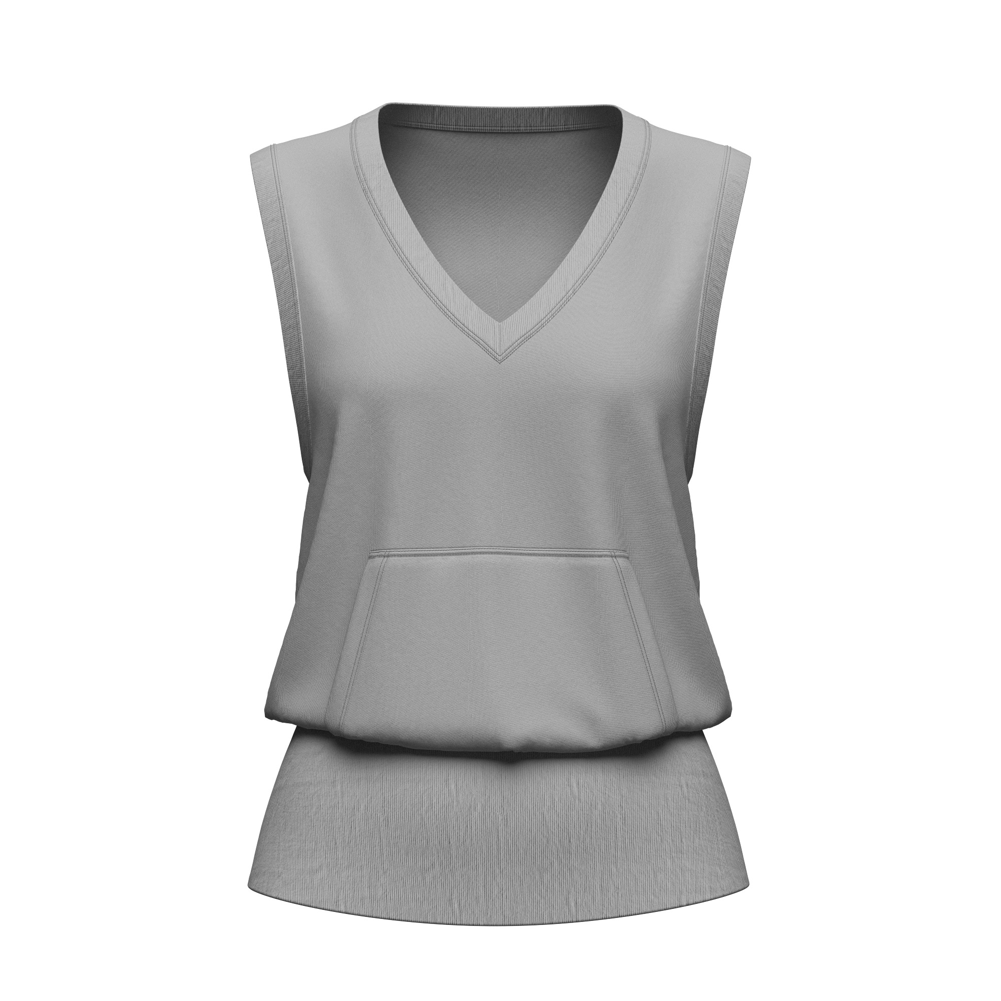 Female Sweat Vest 3D model_4