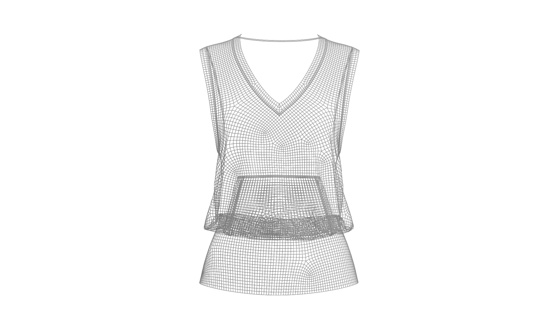 Female Sweat Vest 3D model_3
