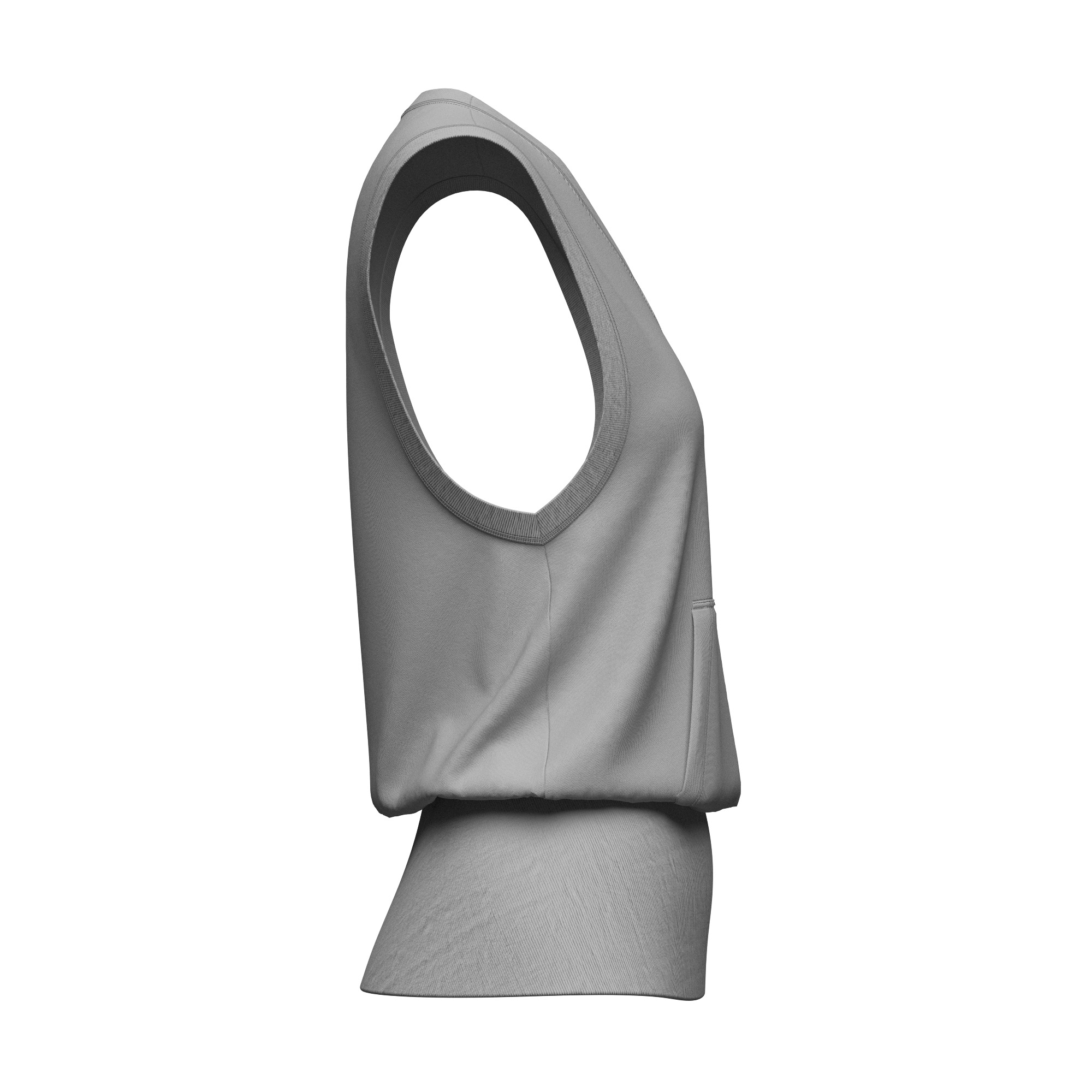 Female Sweat Vest 3D model_6
