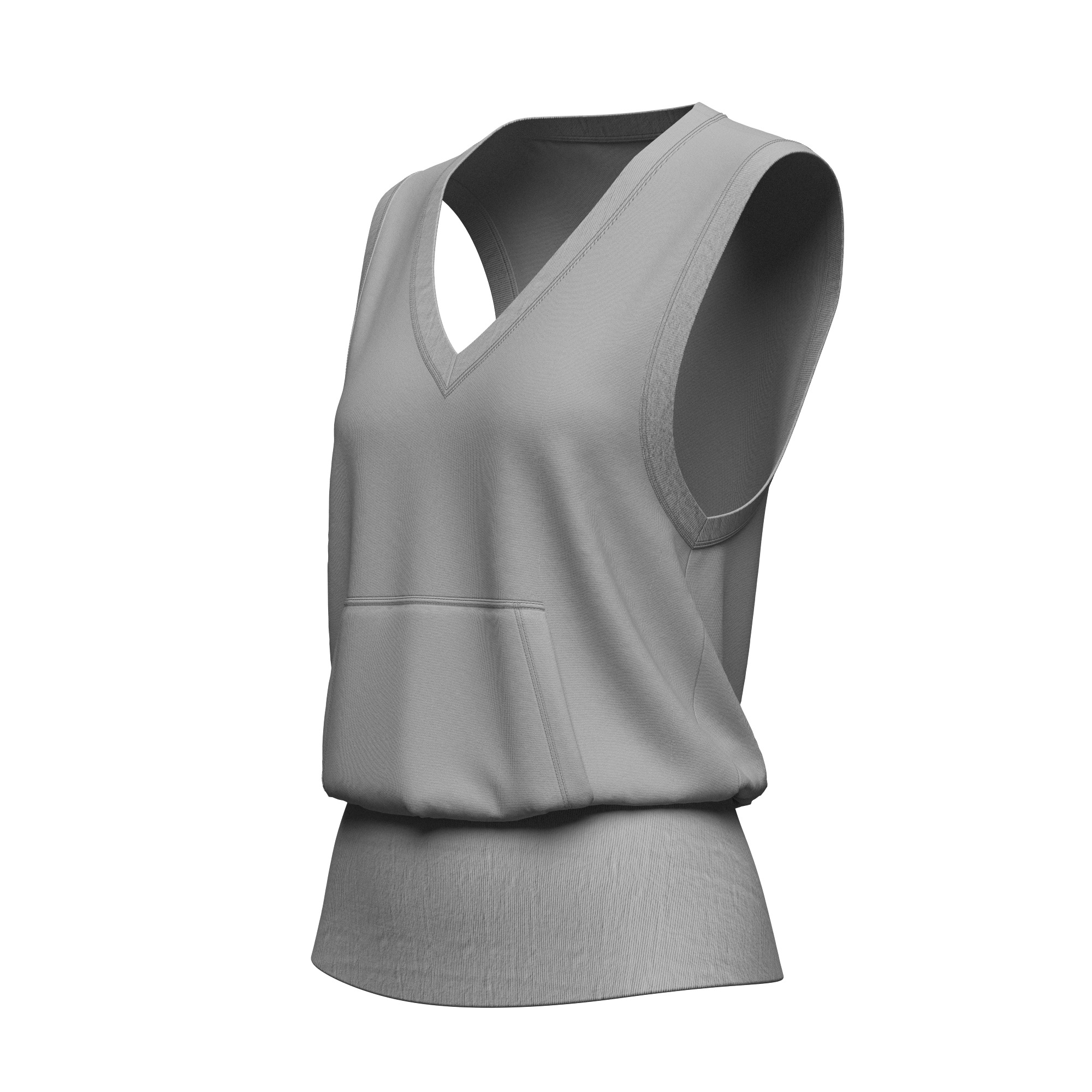 Female Sweat Vest 3D model_11