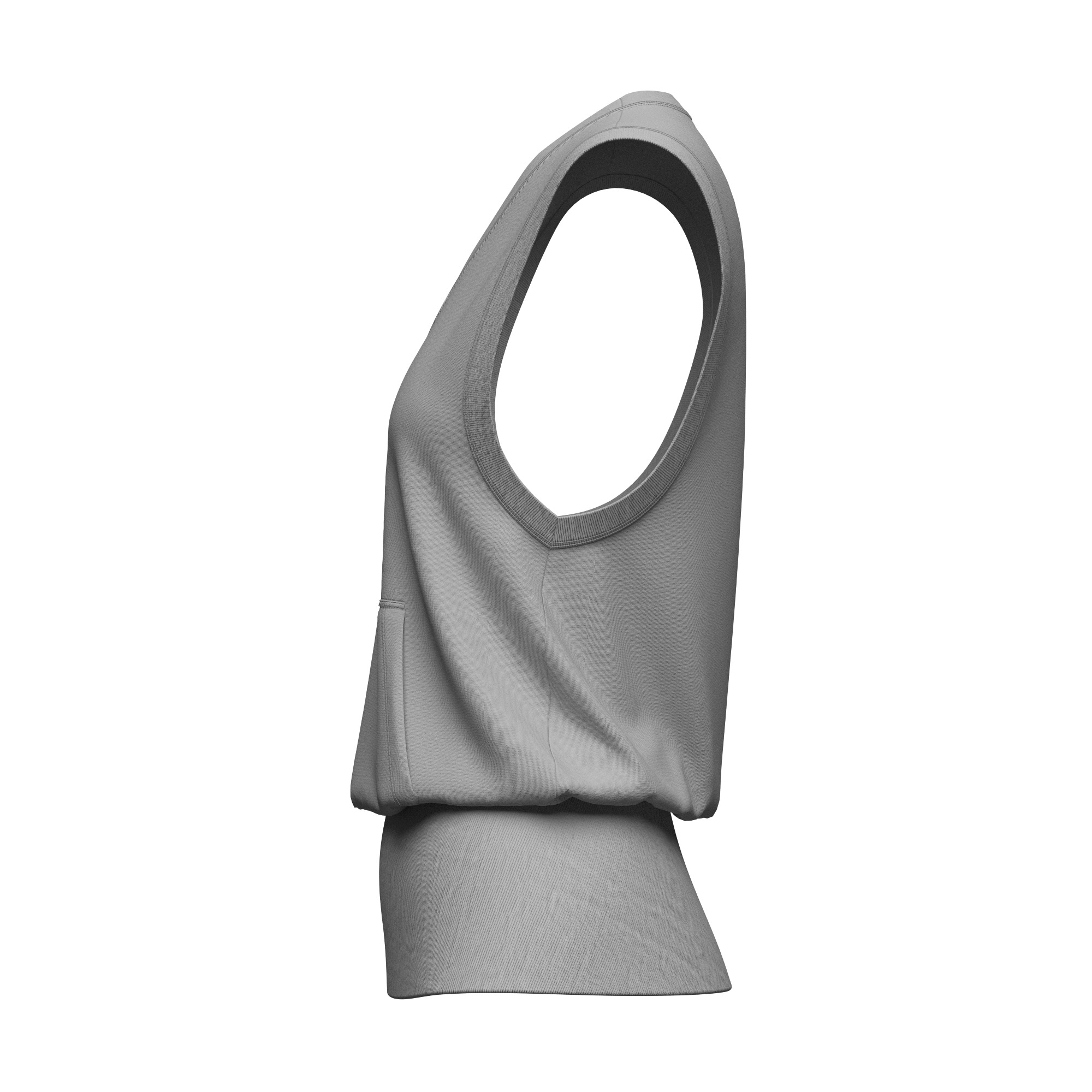 Female Sweat Vest 3D model_10