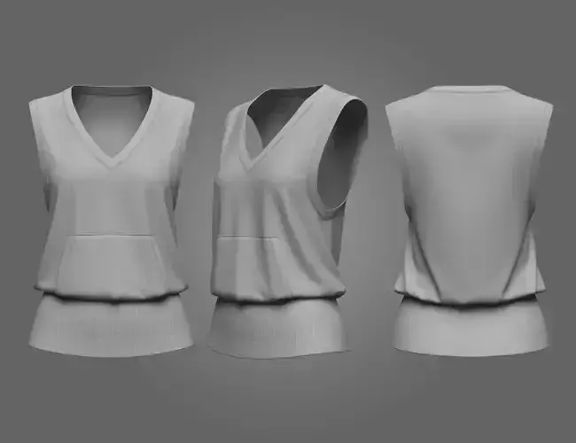 Female Sweat Vest 3D model Female Sweat Vest 3D model